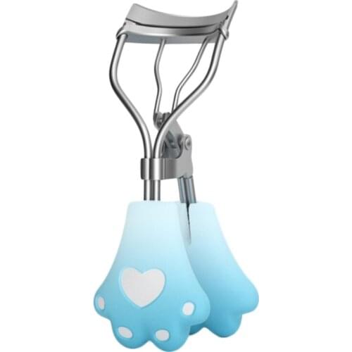 Stainless Steel Eyelash Curler with Cute Cat Paw Handle Lash Lift Curling Clip