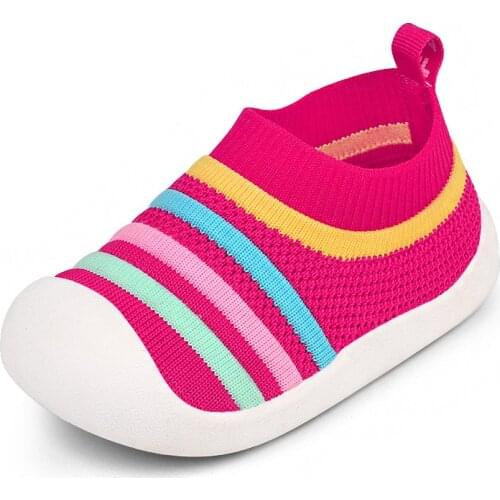 Spring Girls Boys Toddler Shoes Comfortable Infant Casual Mesh Shoes Non-slip Knitting Soft Bottom Baby First Walkers Shoes