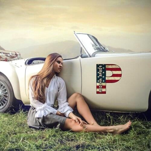 Personality Power Stroke American Flag Car Sticker Windshield Bumper Motorcycle Helmet Decal Vinyl Cover Scratches Waterproof