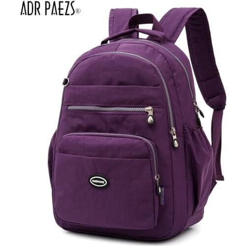 2020 Women Nylon Backpack Teenager Girls Student Rhombus School Shoulder Bags Anti-theft Casual Travel Knapsack Mochila Feminina