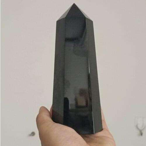 1pcs Natural obsidian crystal Obelisk quartz wand tower point healing