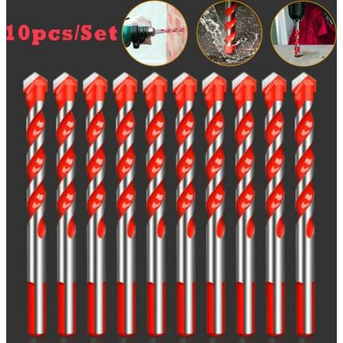 10PCS 6mm Drill Bits Punching Hole Carbide Multifunction Bit Tool For Glass Ceramic Tile Concrete Brick Metal Wood Hole Opener