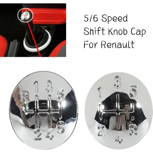 5/6 Speed Gear Shift Knob Cap Cover Shift Lever Head Cover For Renault Clio Megane II Scenic Modus Twingo Chrome Handball Cap