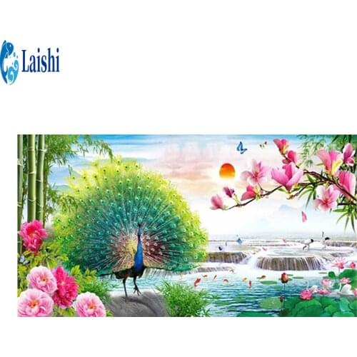 DIY diamond painting Abstract art peacock cross stitch full diamond square diamond embroidery mosaic Christmas gift pictures