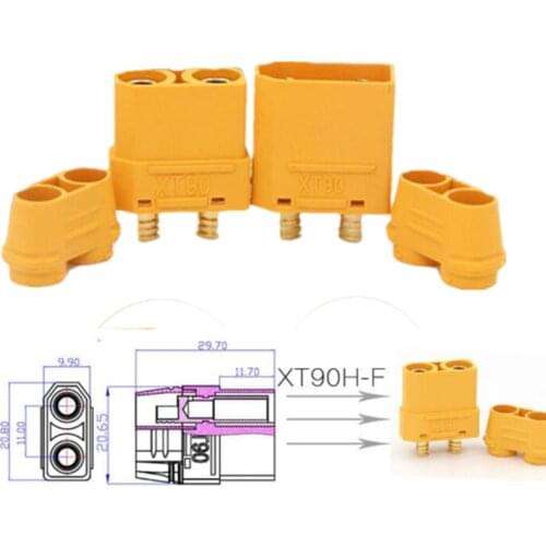 Amass 10 Pair XT90H with Protective Insulating End Cap Connectors Male Female XT90 for RC Hobby Model Lipo Battery 40% Off