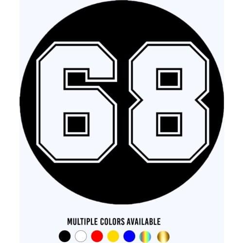 CK20310# Die-cut Vinyl Decal Figure Number 68 Car Sticker Waterproof Auto Decors on Car Body Bumper Rear Window