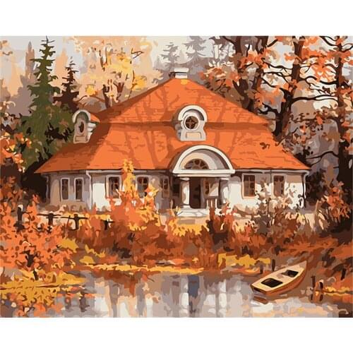 CraftArtGo Painting By Numbers Landscape Drawing On Canvas HandPainted Gift Picture By Number Waterfall Kits Home Decoration