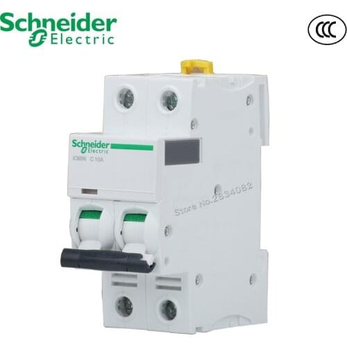 IC65N C type C10A Mini Circuit Breaker Air Switch Breaker 2P 50/60Hz 35mm Din Rail 1A 2A 4A 6A 25A 20A 32A 40A 50A Schneider