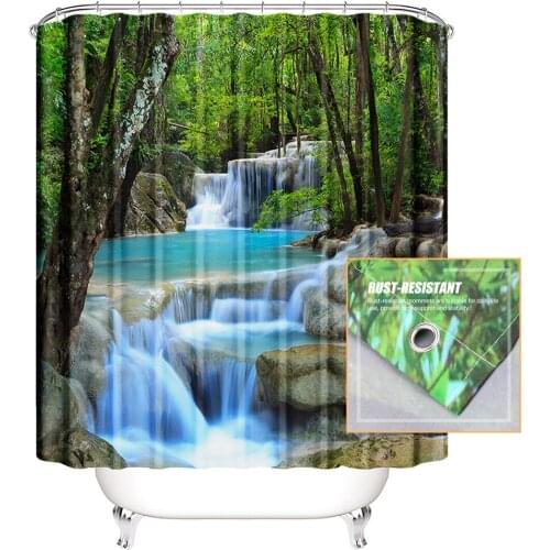 Beautiful Colorful Flower Floral Printed Shower Curtains Frabic Waterproof Polyester Bath Curtain With Hooks 180x180cm