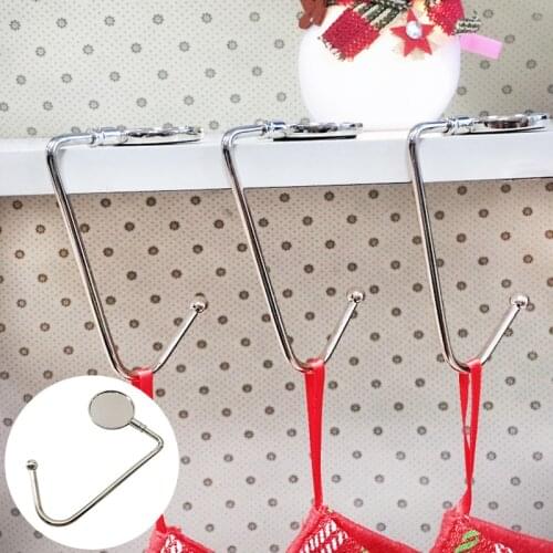 Creative Portable Metal Foldable Table Hanging Hook Christmas Stocking Gifts Non-Stick Pad Heavy Load Decorative Hook
