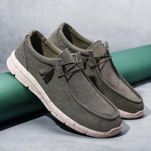 Spring Autumn Mens Canvas Shoes, Breathable Casual Shoes, Mens Loafers, Comfortable and Ultra-light Lazy Boat Shoes, Plus Size