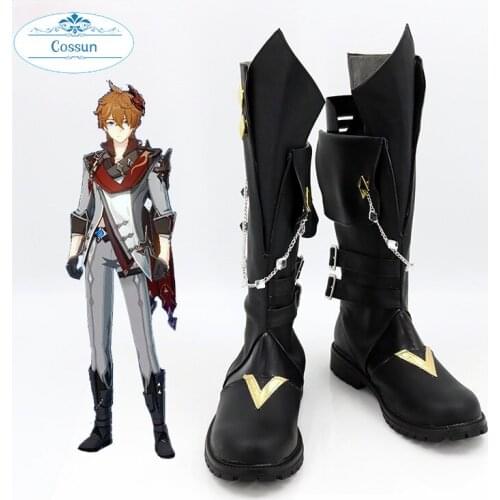 [Customize] Game Genshin Impact Tartaglia Dadaliya Boots Halloween Cosplay Shoes 2021 New