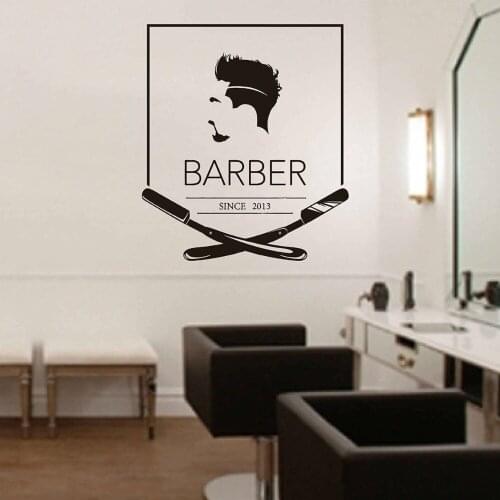 Barbershop wall sticker sign Art Mural Vinyl window Stickers Barbers Logo Hair Salon home rooms decor PVC wall decals G138