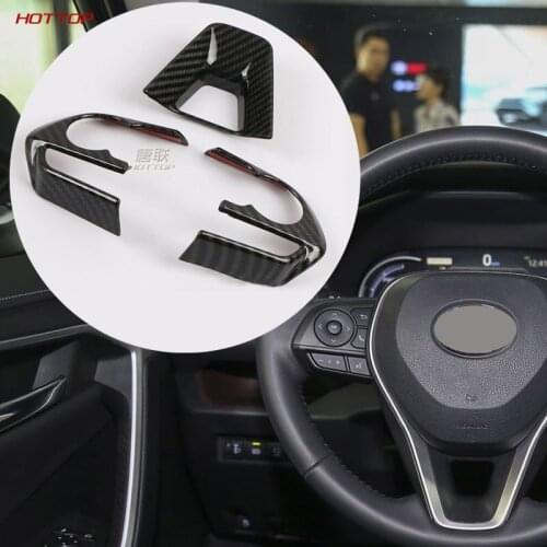 Car Steering Wheel carbon fibre Decoration Trim Stickers Car Styling For Toyota Corolla 2019 2020