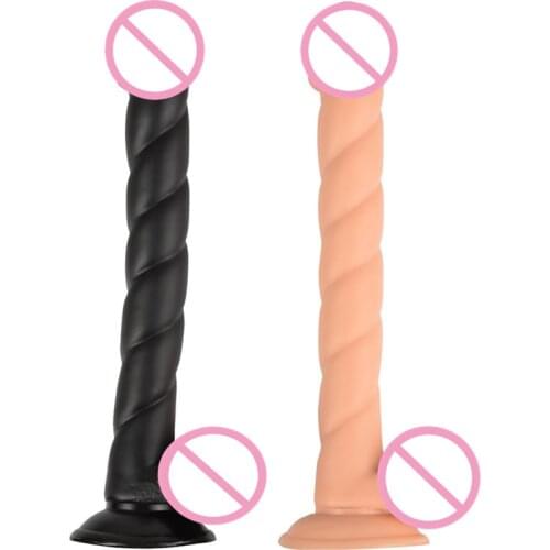 New Long Dildo 30*3.5cm Suction Cup Dildo, Flesh Black Dildo Realistic Gode Enorme Giant Dildo Artificial Penis Sex Toys