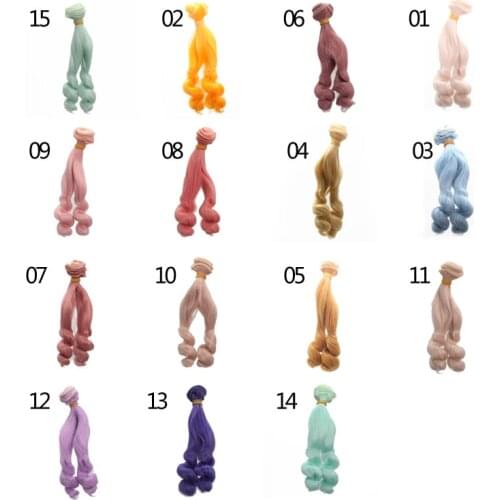 5pcs/lot 15cm BJD doll wig hair curls wigs hair--9colors option