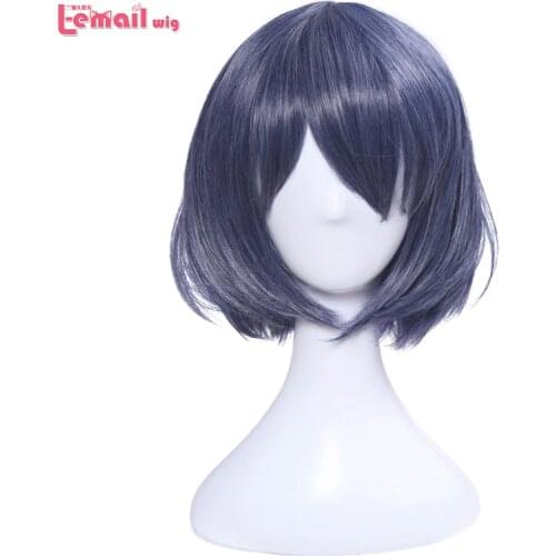 L-email wig Game SINoALICE Alice Cosplay Wigs Short Mixed Blue Color Halloween Cosplay Wig Heat Resistant Synthetic Hair