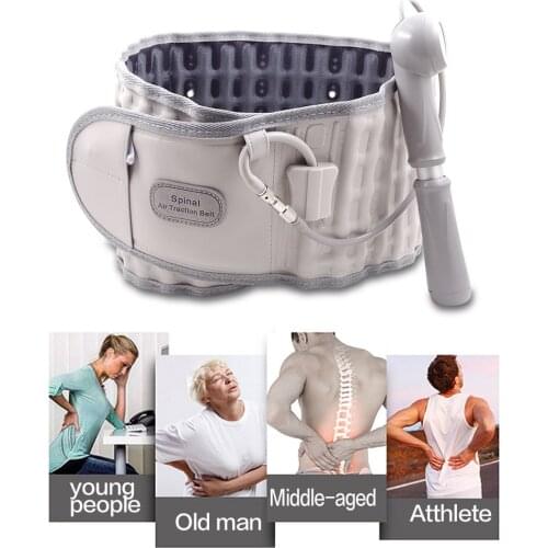 Belt Support Brace Physio Decompression Back Relief Waist Lumbar Traction Backache Heat Therapy Pain Massager Family Health Care