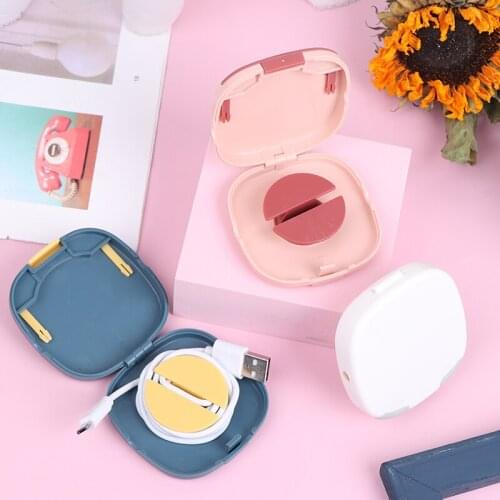 Portable Round Rotatable Wire Organizer Cord Cable Winder Management Storage Box