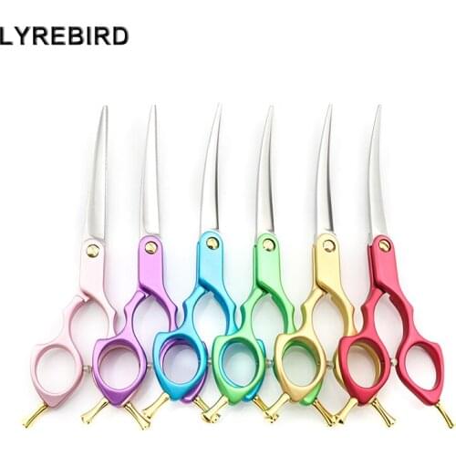 Professional Pet Dog Grooming Scissors Curved 6 Inch Curved Scissors Light weight 6 color JP440C Lyrebird TOP CLASS 5PCS/LOT NEW