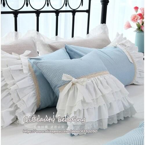 Luxury pillow cases Ruffled cotton square pillowcase cushion cover without core coussin fall decorations