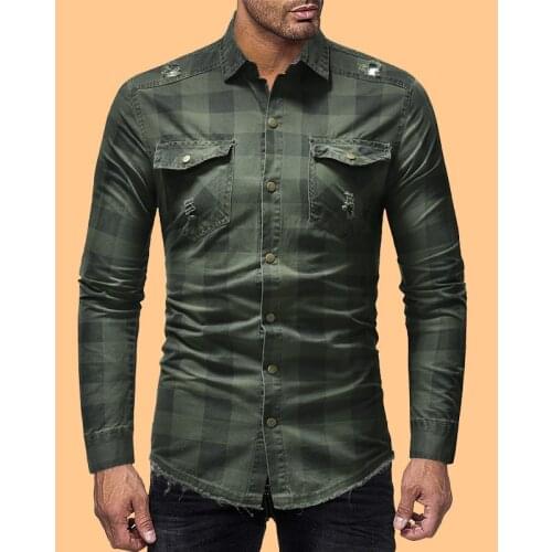 2021 Spring and Autumn New Fashion Casual Men Shirt Long Sleeve plaid Slim Fit Shirt Men High Quality Cotton shirt Mens Clothes