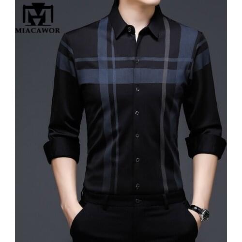 New Brand Plaid Shirts Men Korean Luxury Clothing Spring Long Sleeve Casual Shirts Slim Fit Camisa Masculina C801