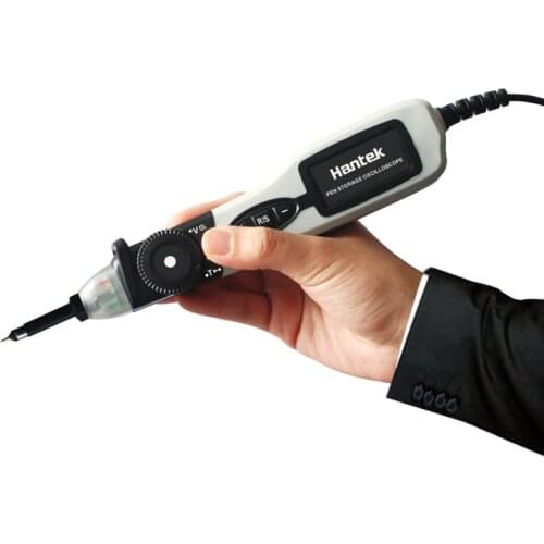 The Hantek oscilloscope Pen PSO2020 Pen oscilloscope 20 Automatic Measurement Functions Connected to a Tablet Computer