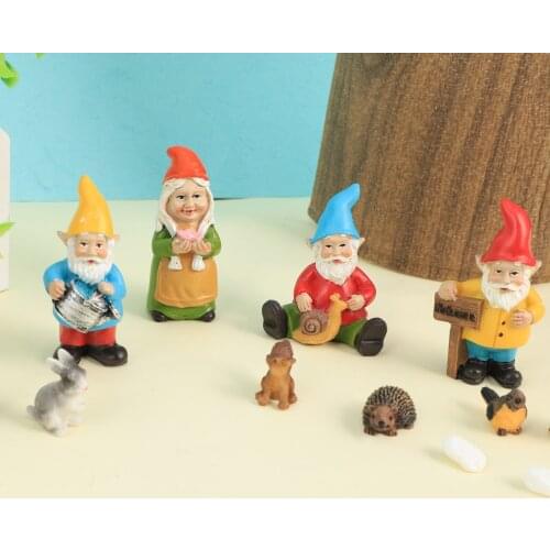 Garden Gnome Statue Resin Figurines Set Funny Swedish Dwarf Outdoor Miniature Dwarf Figurine Statue Gardening Decor For Gard