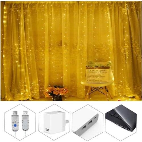 Fairy String LED Christmas Lights Curtain Garland USB Festoon Remote Decor for Home New Year