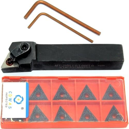 10pcs TNMG160404 / 08 PM PC4225 Carbide Inserts + 1pc MTJNR1616H16 MTJNR2020K16 Turning Tool Holder CNC Lathe Cutter Tools Set