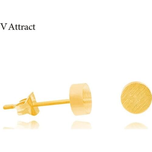 V Attract Fashion Trend Stainless Steel Geometric Round Earrings for Women Retro Vintage Cylinder Pendientes Hombre