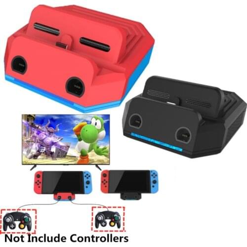 Game Console Charger Dock Station For N-Switch HDMI-Compatible TV Video Converter Adapter With 2 Ports For GC Wired Controllers