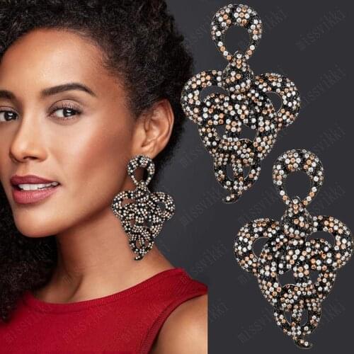 2020 Charms Statement Twist Big Snakes Earrings For Women Luxury Full Cubic Zircon Wedding Bridal DUBAI Dangle Earrings Jewelry