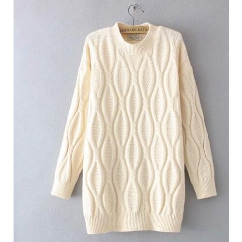 Womens oversize sweater winter 2021 plus size women clothing O-Neck criss-cross loose Top female solid color Women jumper