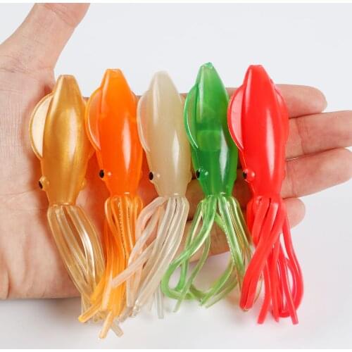 10pcs/20pcs/50pcs Octopus Soft Baits Skirt Squid Fishing Lures 11cm 14g Artificial Bionic Fake Bait Fishing Tackle Accessories