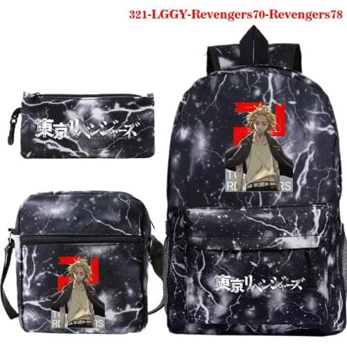 Fashion Tokyo Revengers Backpack Boy Girl School Backpack 3 Pcs Set Mochila Student schoolbag Teens Large capacity Bag Back Pack