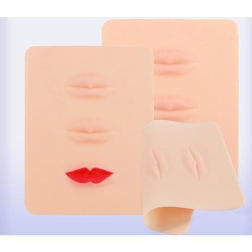 5pcs 3D Silicone Permanent Makeup Tattoo Training Practice Fake Skin Blank Face Lips For Microblading Tattoo Beginner Supplies