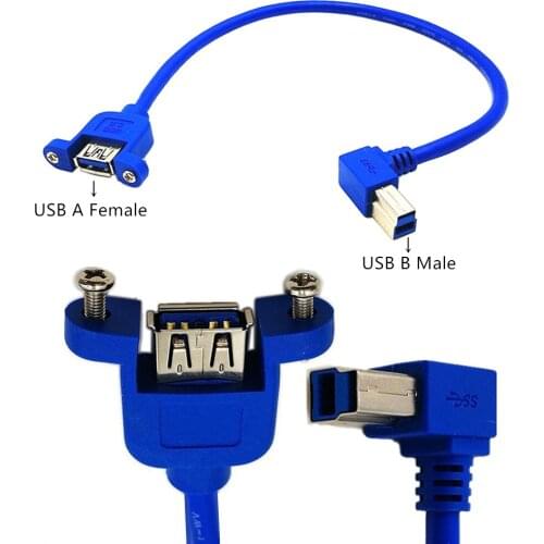 USB 3.0 a Female with Panel Mount Screw Holes to Micro B Male Adapter Converter for Computers, Laptops, External Hard Drives