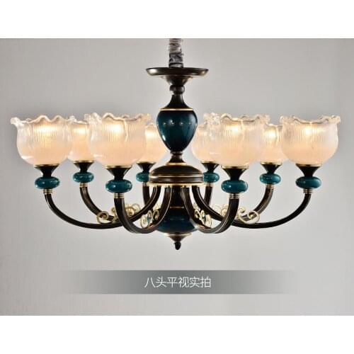 American living room chandelier bedroom restaurant simple European wrought iron lamps
