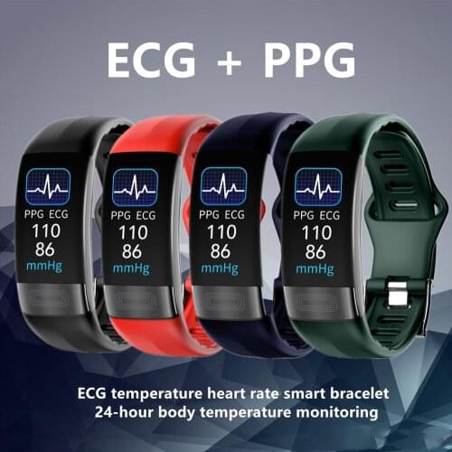 P11plus Blood Pressure Smartband Heart Rate Monitor PPG ECG Smart Bracelet Activity Fitness Tracker Measuring body temperature