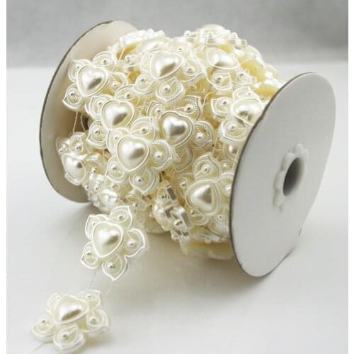 34mm Ivory star Pearl Chain Sewing Chain Trims Costume Cake Decoration LZ175