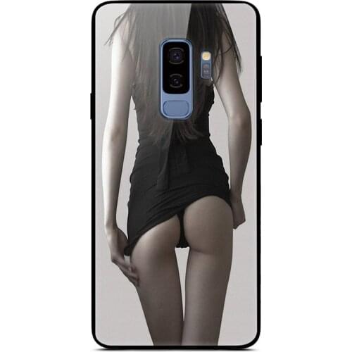 For Samsung Galaxy S9 Plus Phone Case Tempered Glass Case Back Cover With Black Silicone Bumper Series 3