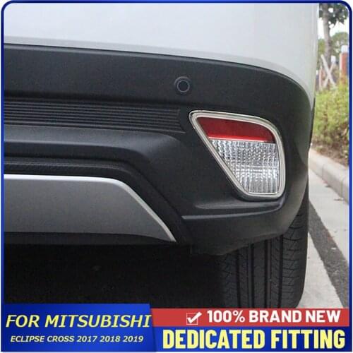 For Mitsubishi Eclipse Cross 2017 2018 2019 Car Rear Bumper Foglight Frame Cover Tail Fog Lamp Decorative Cover Sticker