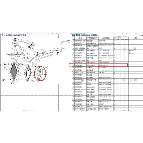 Radiator-cooling system fit for CFMOTO/CFZFORCE550/Z5/Z5EX parts code is 9060-180100-1000