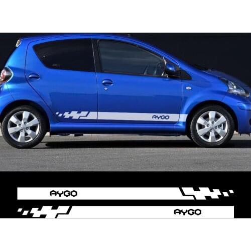 Both Side Car Stickers Auto Vinyl Wrap Racing Stripes Decals Automobiles For Toyota Aygo Car DIY Styling Tuning Car Accessories