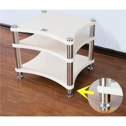 DY-05 Solid Wood HiFi Bookshelf Speaker Stands Speaker Audio Cabinet Amplifier Equipment Shock Absorber Nail Shelf