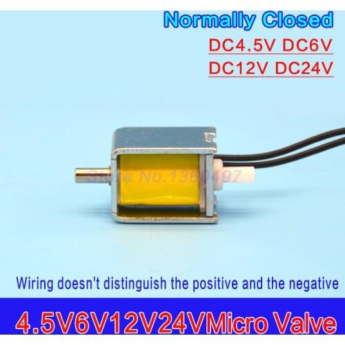 4.5V6V12V24V Mini Micro Solenoid valve Air Gas Normally closed valve direct current electric valve exhaust gas two - way valve
