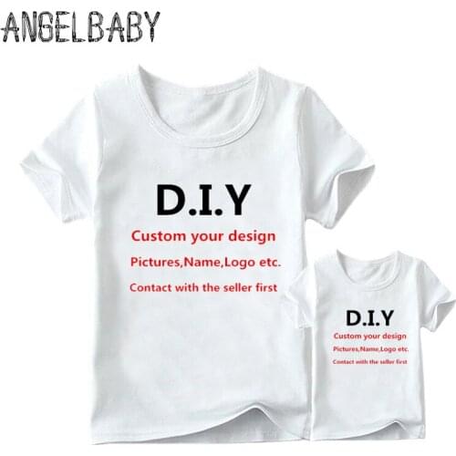 Custom Matching Family Outfits T-shirts DIY Print Your Design Tops Boys/Girls DIY Tee Shirts,Contact Seller Frist