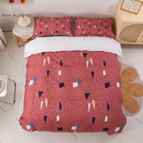 2/3 Pieces Geometric Patterns Bedding Set Colorful Dots Duvet Cover Home Textile Bed Quilt Cover Single Queen Double Bedclothes